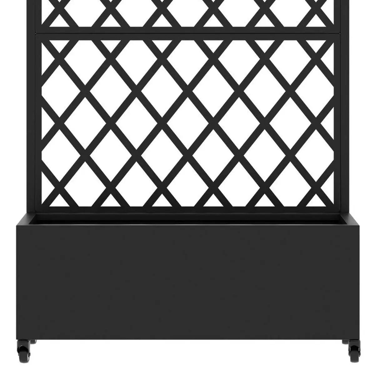 Set of Two Black Geometric Galvanized Metal Oval Planter Box Homeroots Outdoor