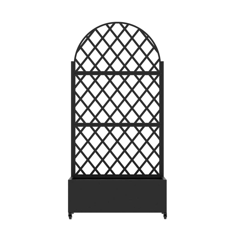 Set of Two Black Geometric Galvanized Metal Oval Planter Box Homeroots Outdoor