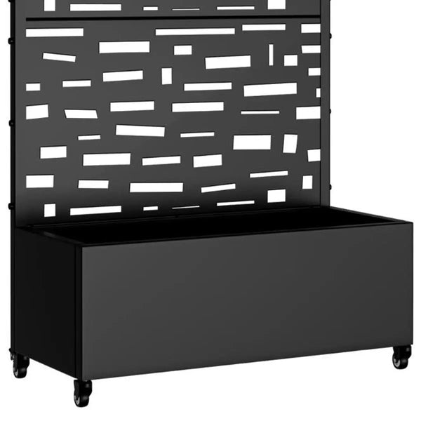 Set of Two Black Geometric Galvanized Metal Rectangular Planter Box Homeroots Outdoor