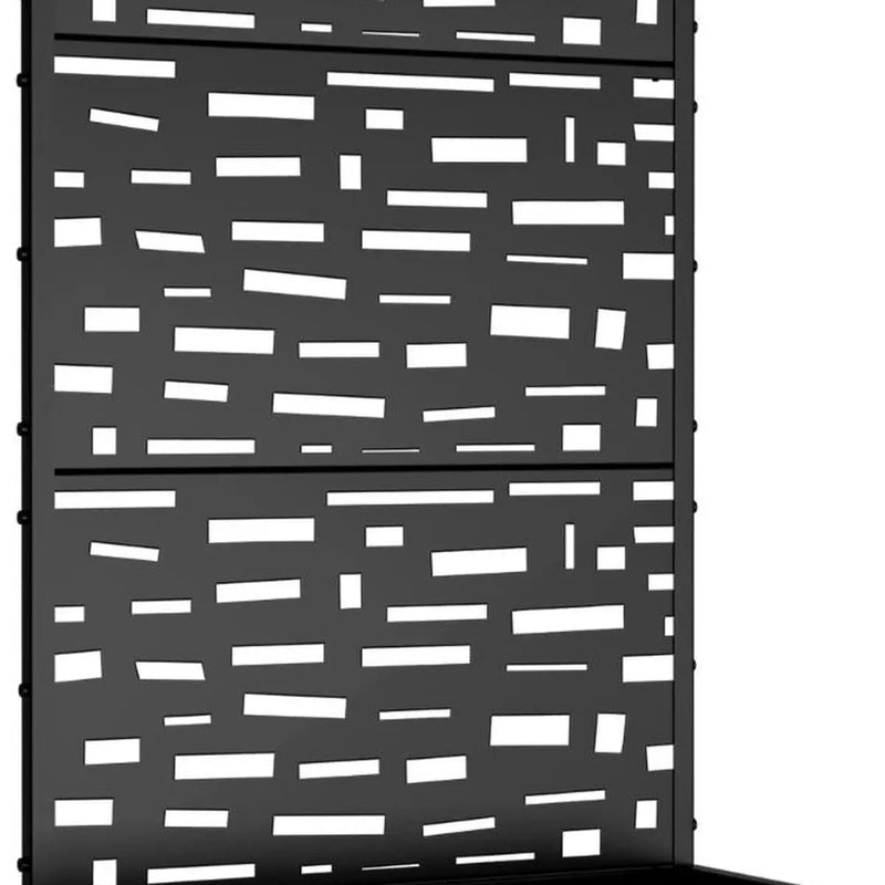 Set of Two Black Geometric Galvanized Metal Rectangular Planter Box Homeroots Outdoor