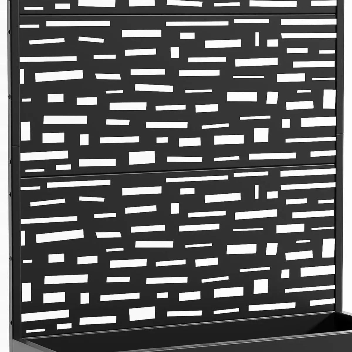 Set of Two Black Geometric Galvanized Metal Rectangular Planter Box Homeroots Outdoor