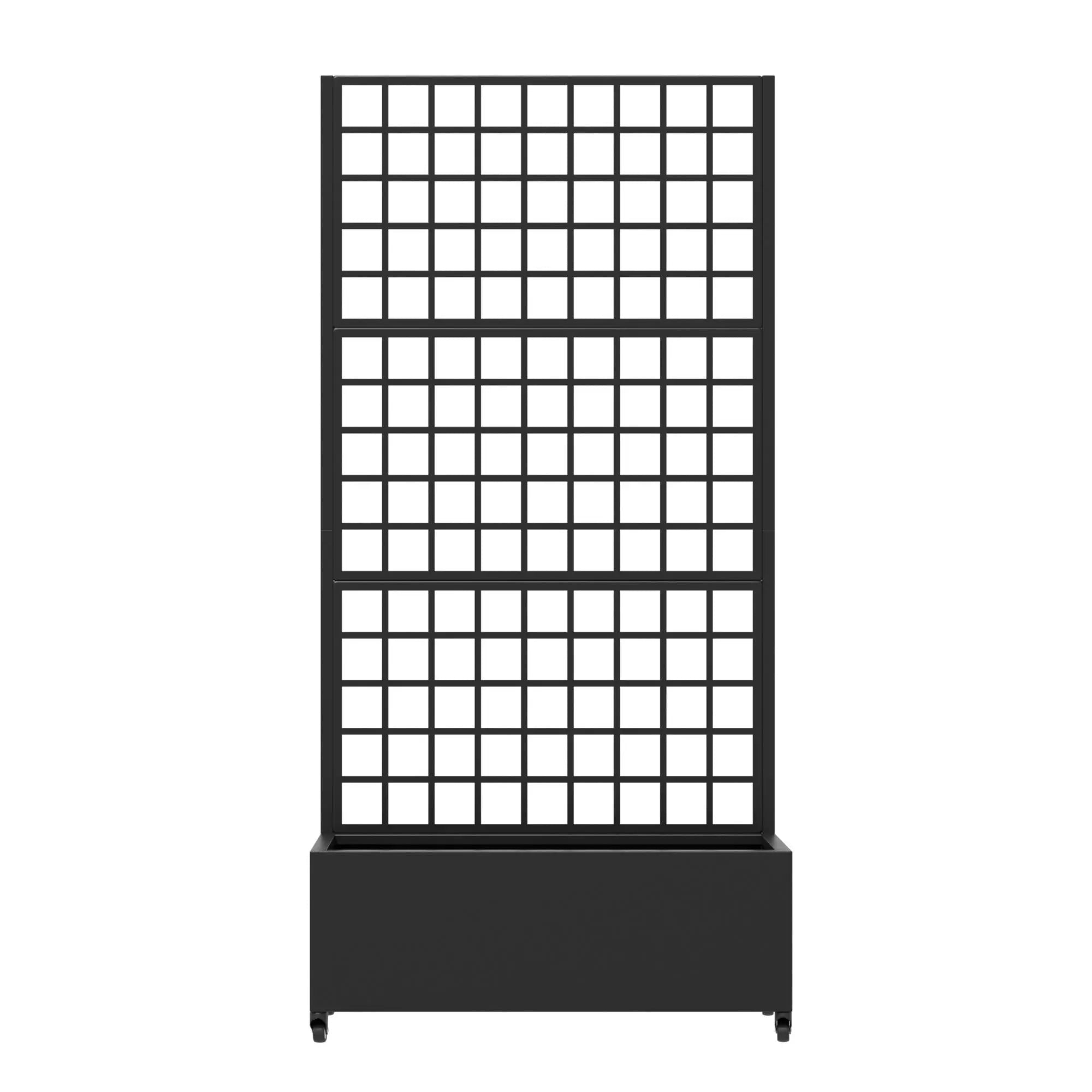 Set of Two Black Geometric Galvanized Metal Rectangular Planter Box Homeroots Outdoor