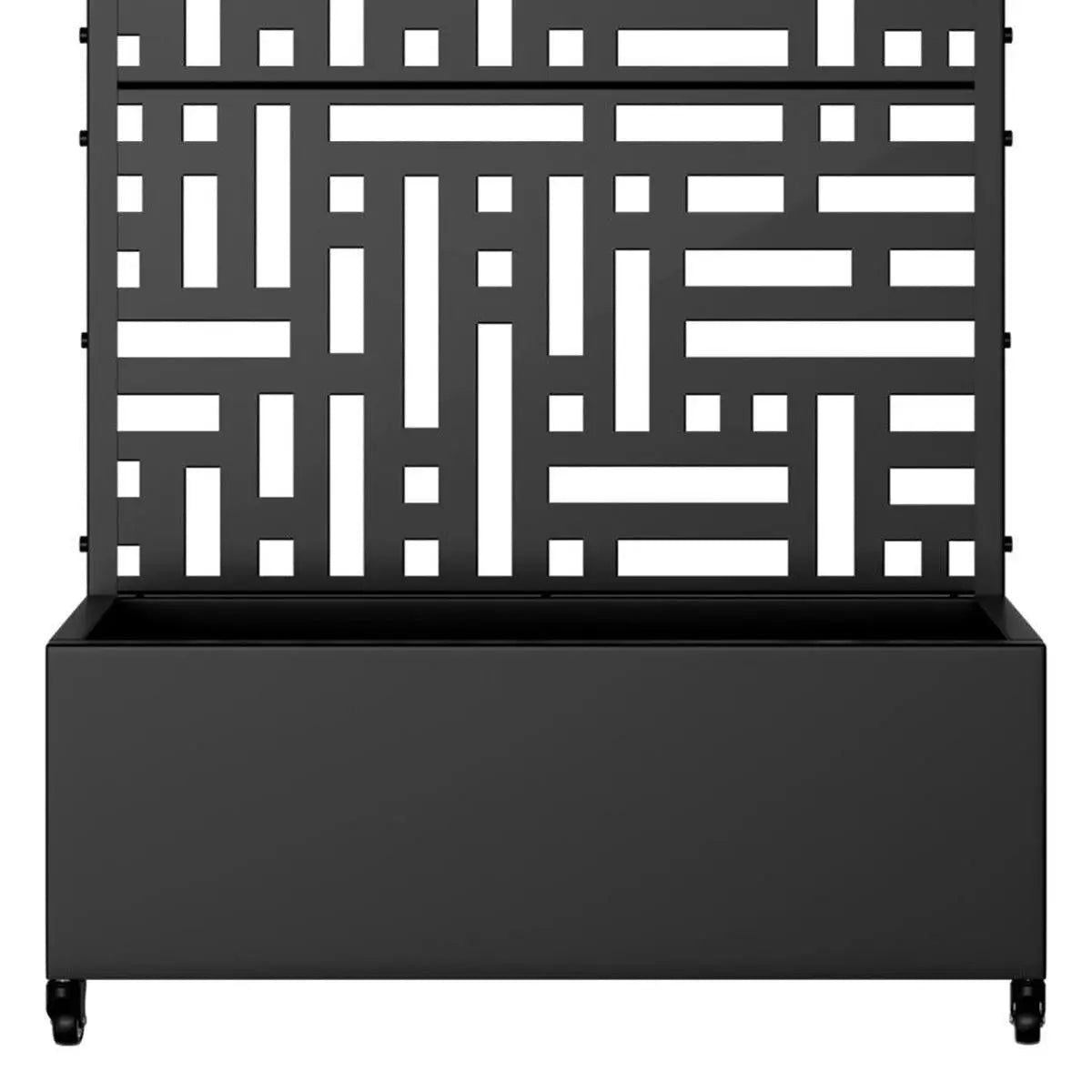 Set of Two Black Geometric Galvanized Metal Rectangular Planter Box Homeroots Outdoor