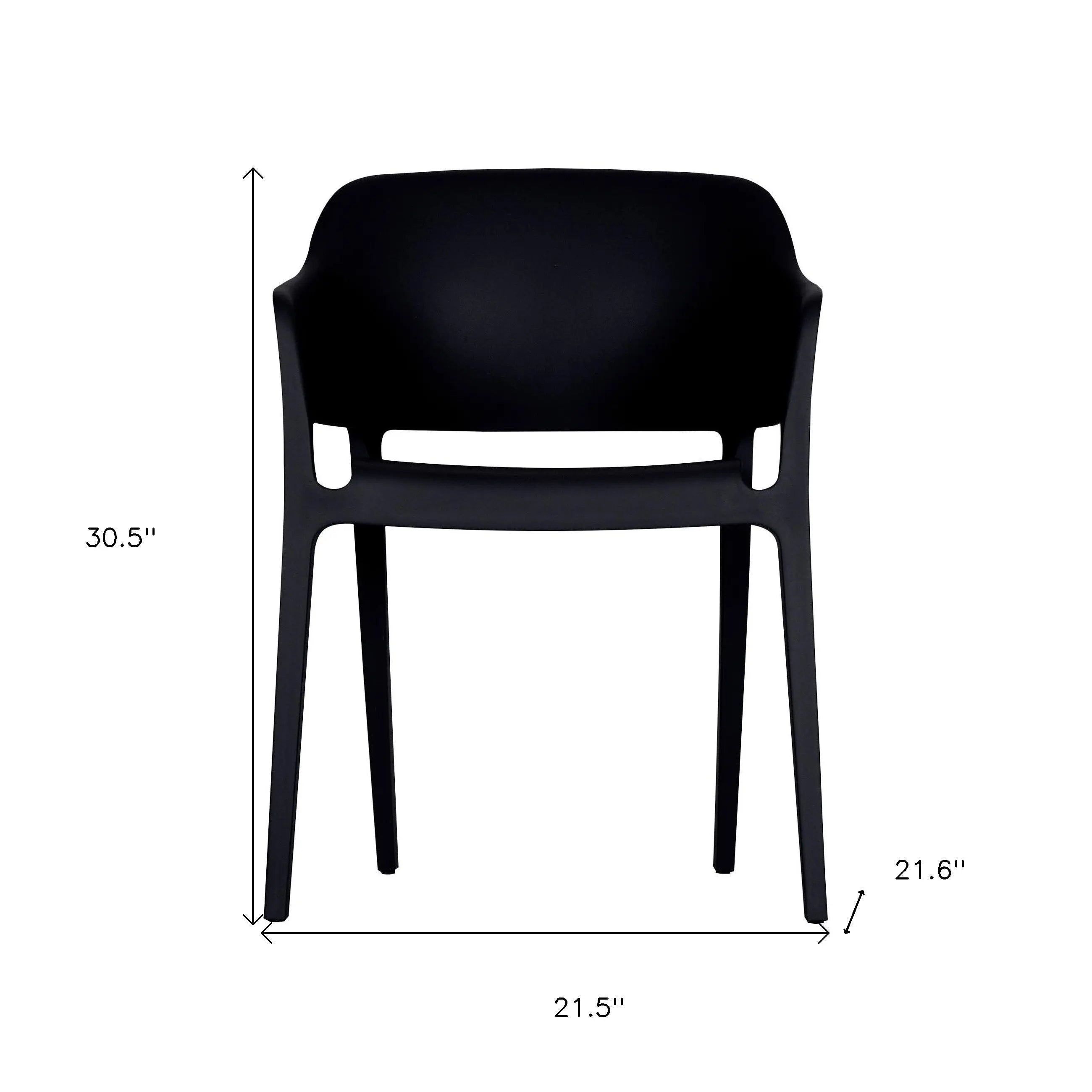 Set of Two Black Heavy Duty Plastic Outdoor Stacking Dining Chairs Homeroots Outdoor