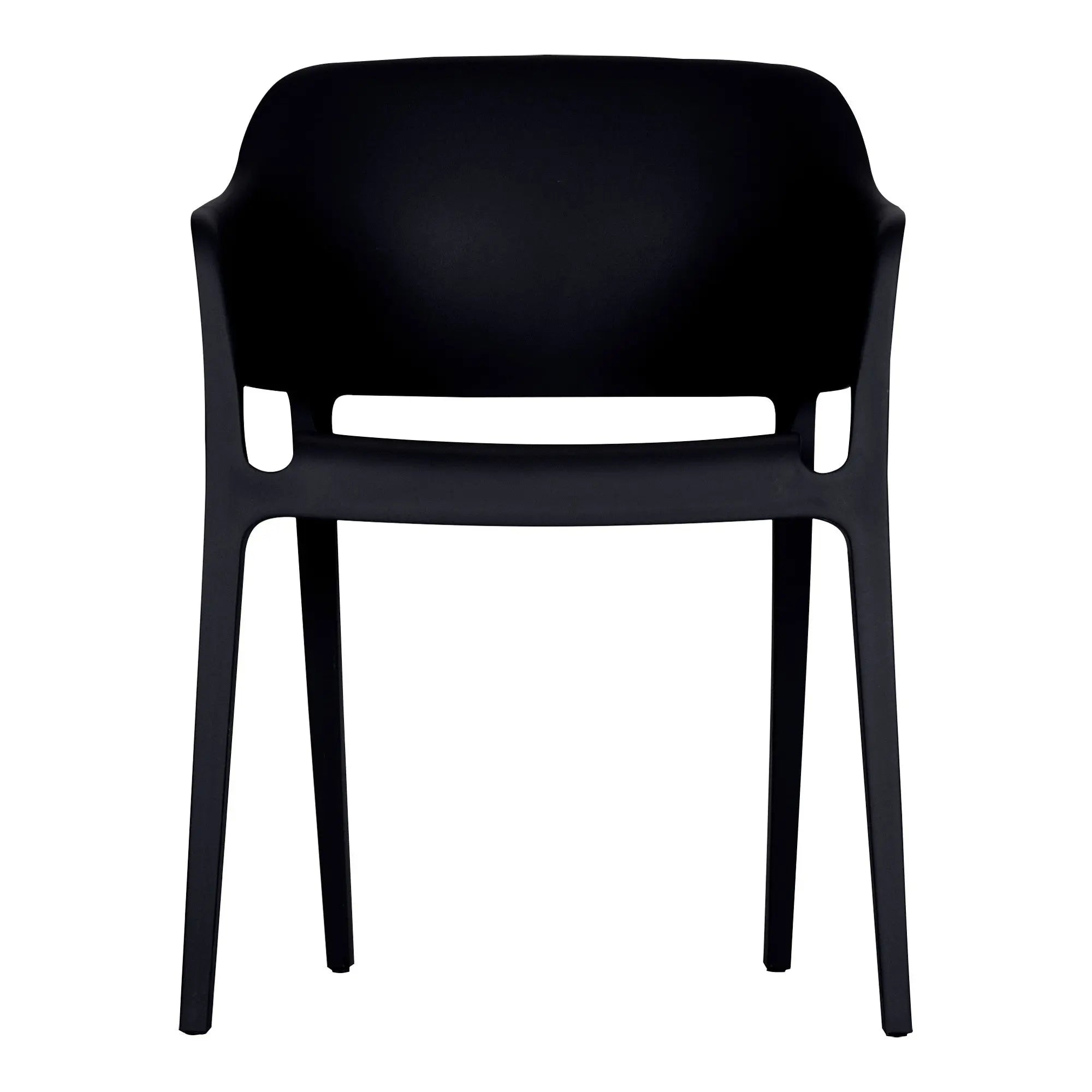 Set of Two Black Heavy Duty Plastic Outdoor Stacking Dining Chairs Homeroots Outdoor