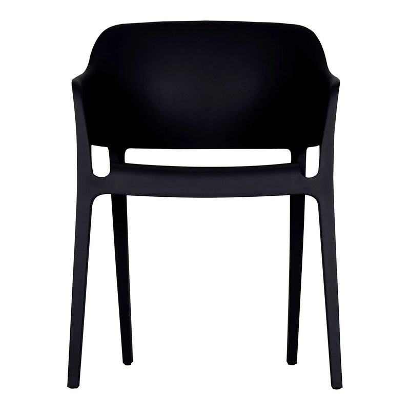 Set of Two Black Heavy Duty Plastic Outdoor Stacking Dining Chairs Homeroots Outdoor