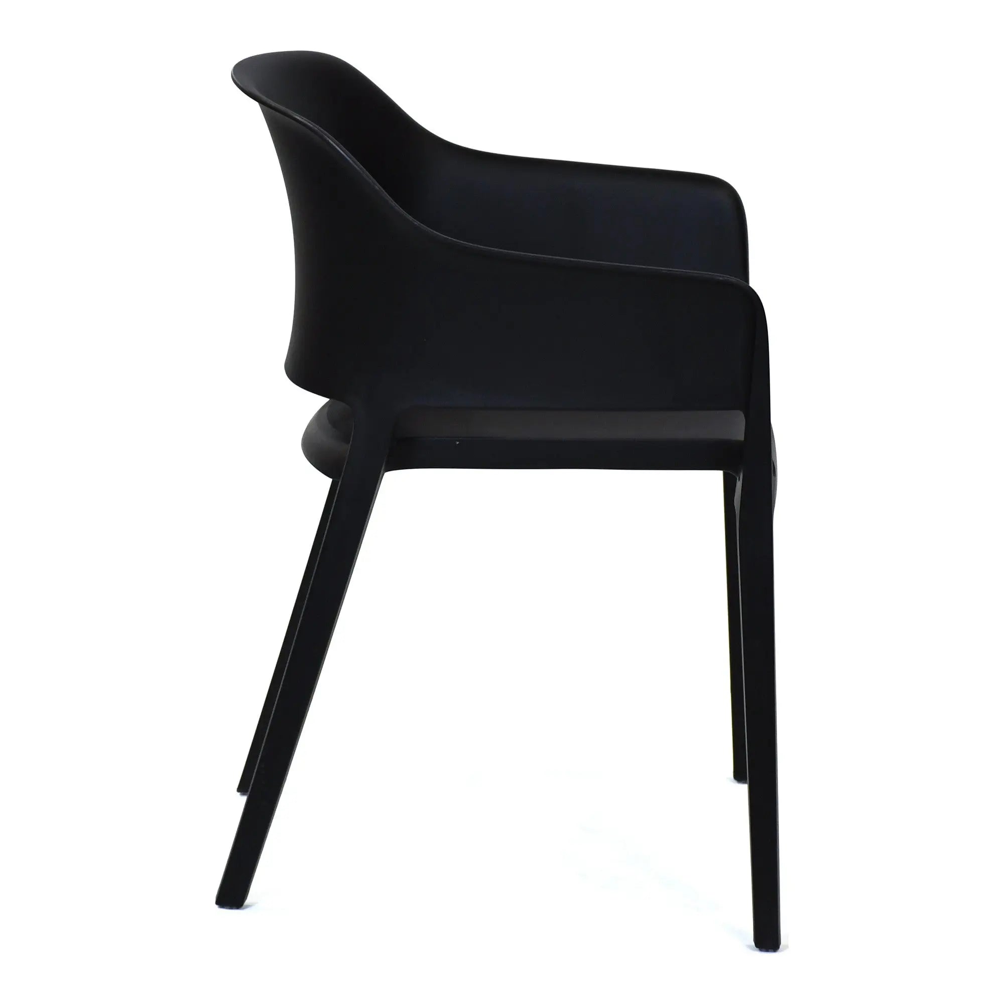 Set of Two Black Heavy Duty Plastic Outdoor Stacking Dining Chairs Homeroots Outdoor