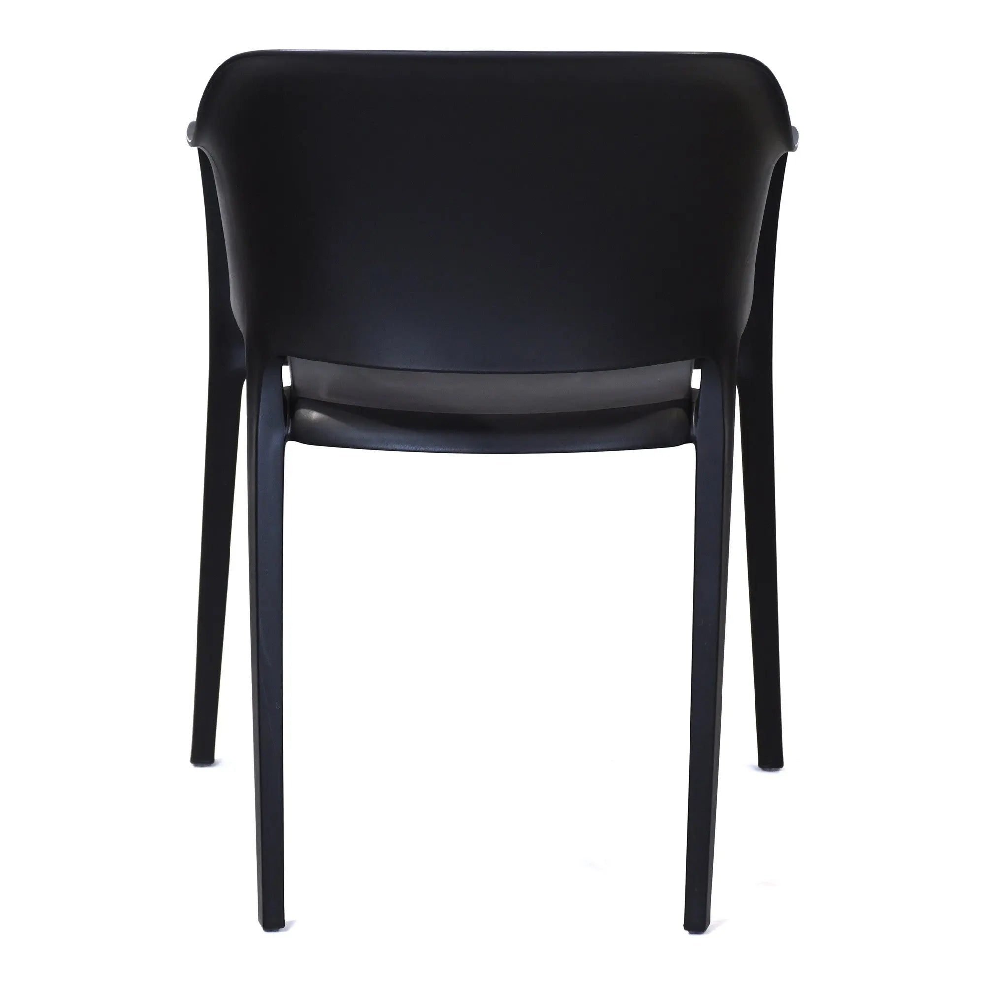 Set of Two Black Heavy Duty Plastic Outdoor Stacking Dining Chairs Homeroots Outdoor