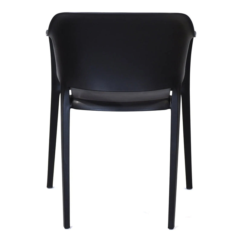 Set of Two Black Heavy Duty Plastic Outdoor Stacking Dining Chairs Homeroots Outdoor