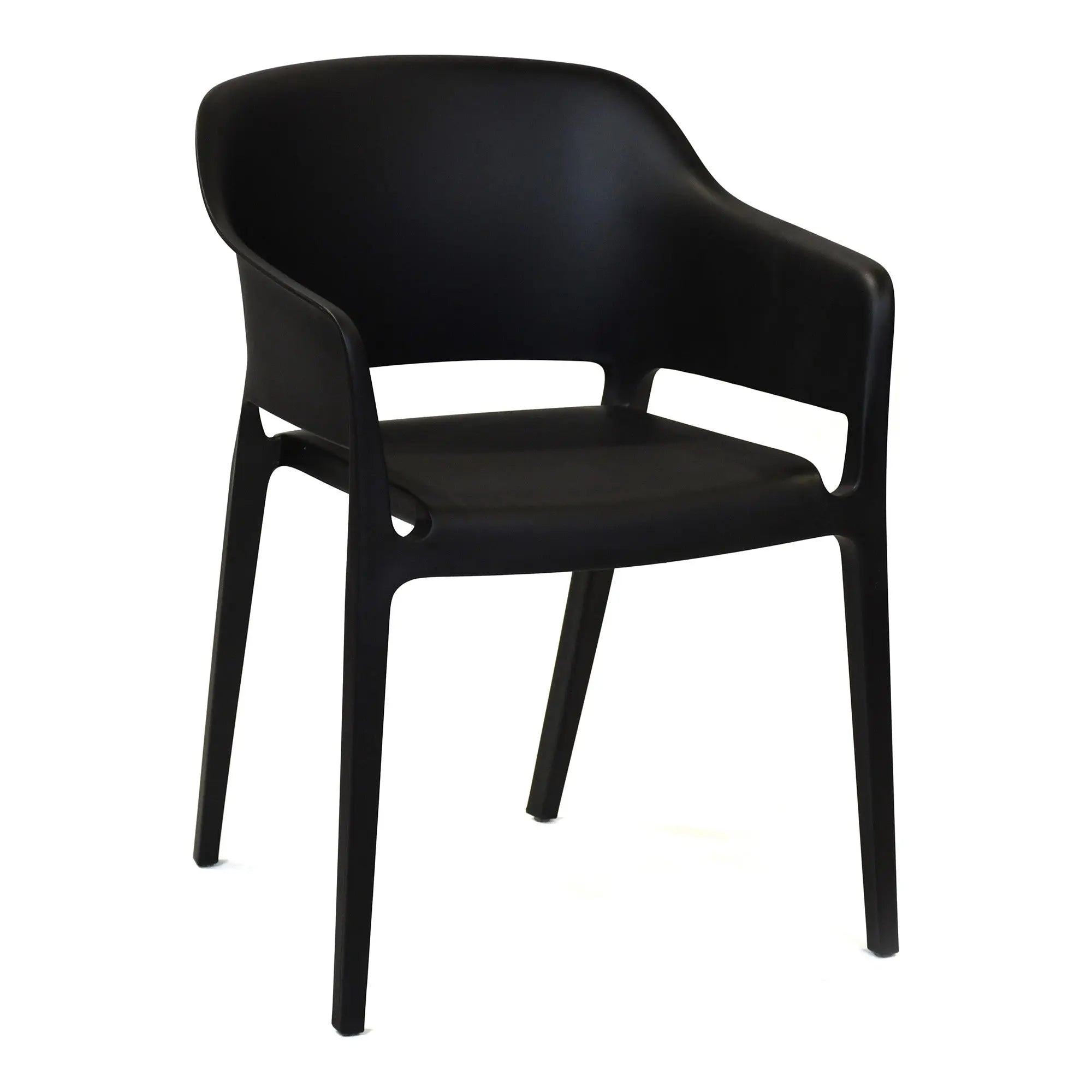 Set of Two Black Heavy Duty Plastic Outdoor Stacking Dining Chairs Homeroots Outdoor