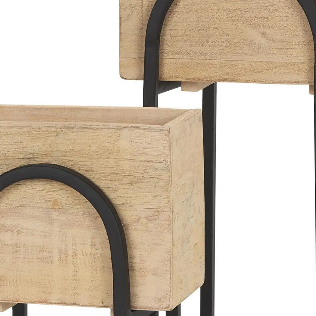 Set of Two Black Metal 1 Ounce Rectangular Urn Planters Homeroots Home Decor