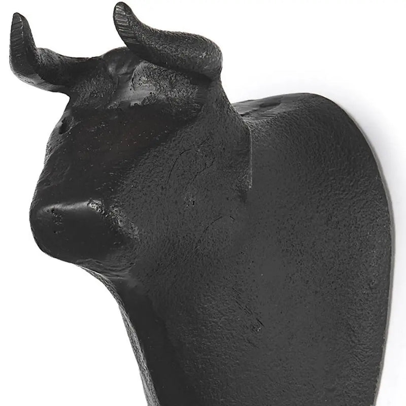 Set of Two Black Metal Bull Decorative Wall Sculpture Homeroots Home Decor