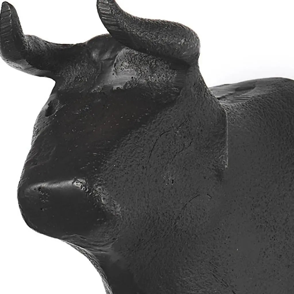 Set of Two Black Metal Bull Decorative Wall Sculpture Homeroots Home Decor