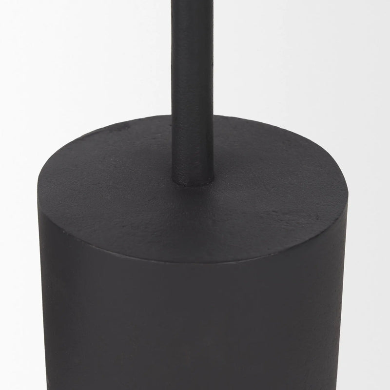 Set of Two Black Metal Floor Taper Candlesticks Homeroots Home Decor