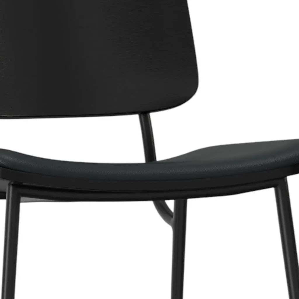 Set of Two Black Solid Wood Dining Parsons Chairs Homeroots Kitchen & Dining