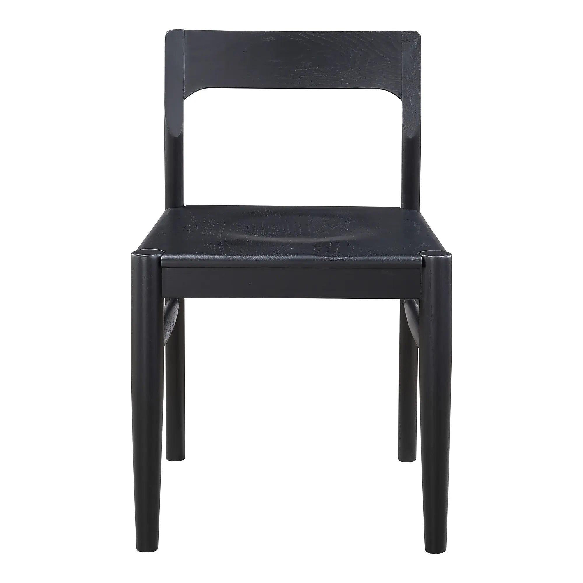 Set of Two Black Solid Wood Open Back Dining Side Chairs Homeroots Kitchen & Dining