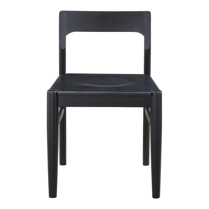Set of Two Black Solid Wood Open Back Dining Side Chairs Homeroots Kitchen & Dining