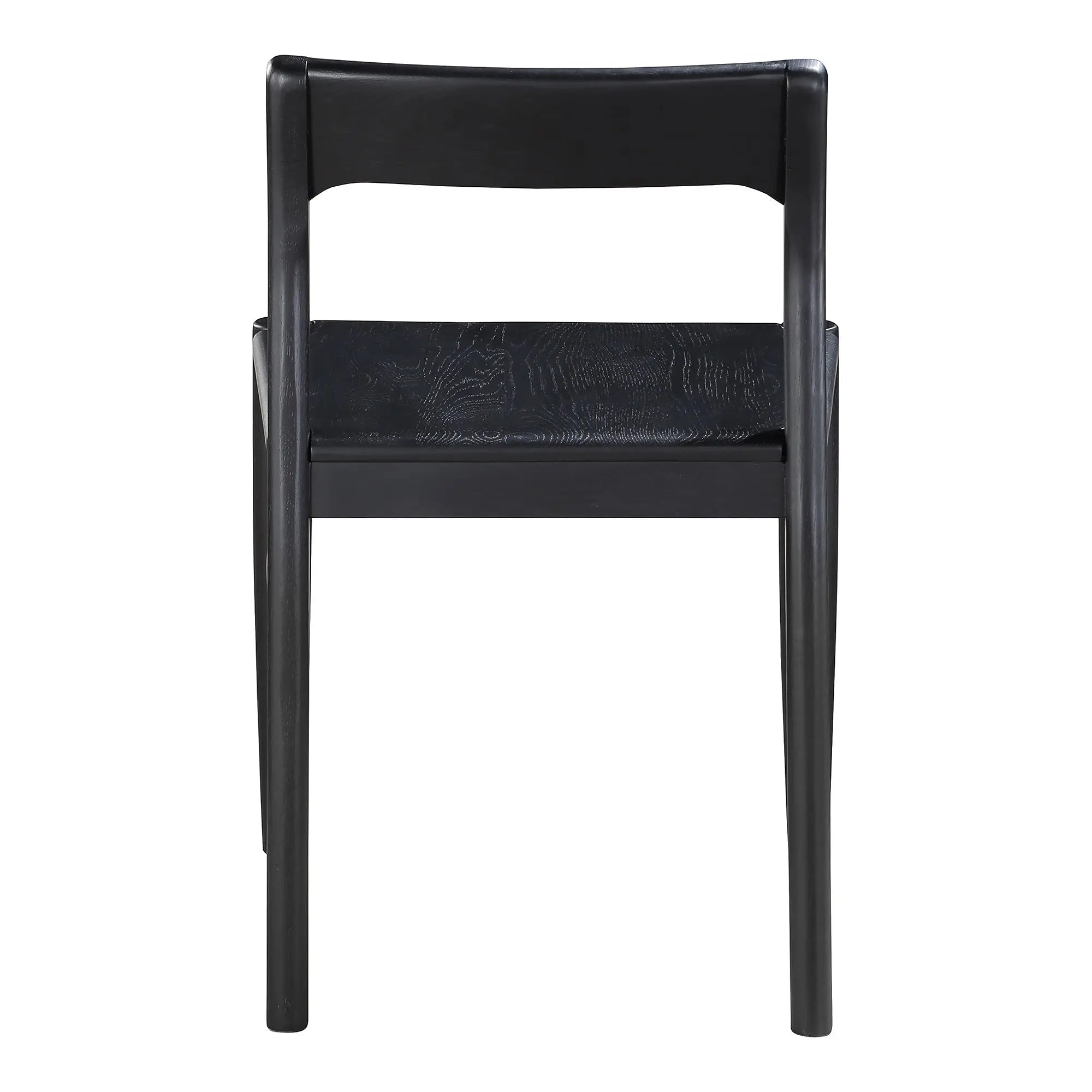 Set of Two Black Solid Wood Open Back Dining Side Chairs Homeroots Kitchen & Dining