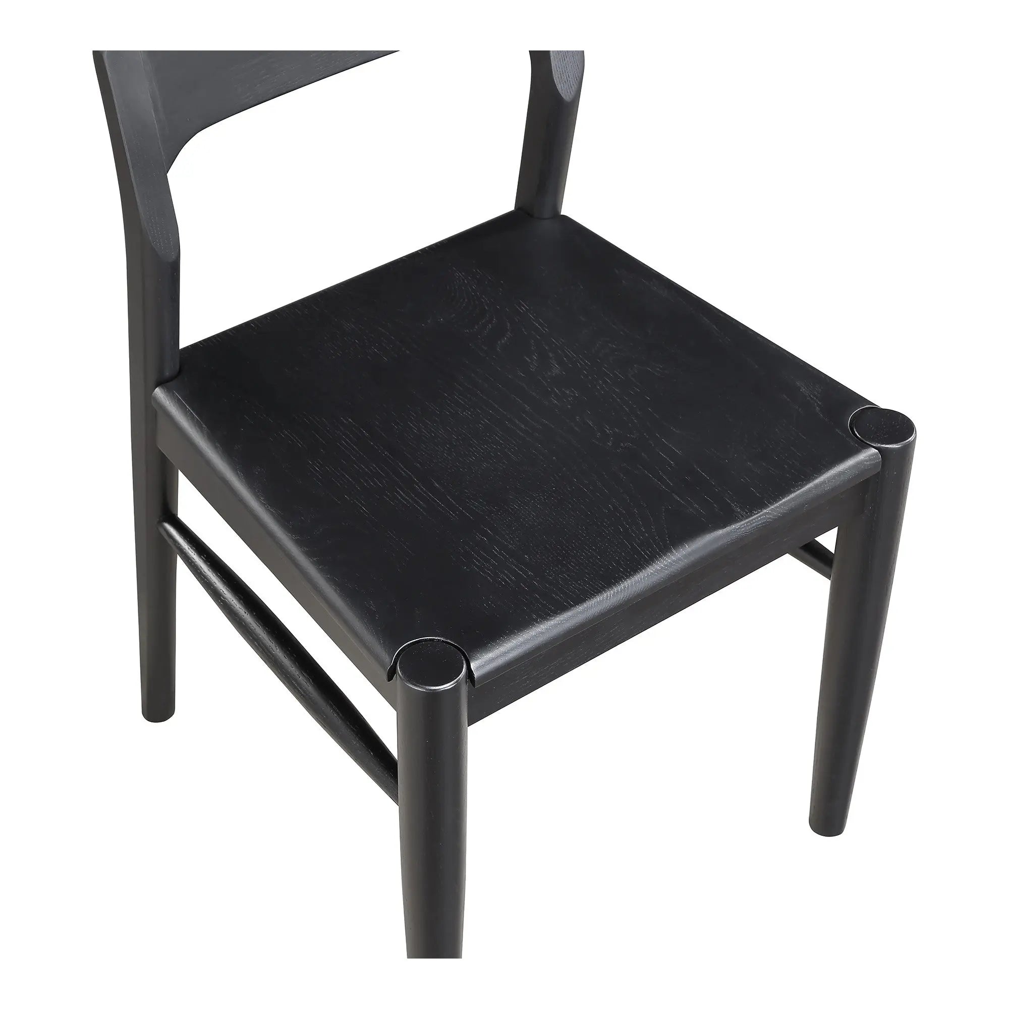 Set of Two Black Solid Wood Open Back Dining Side Chairs Homeroots Kitchen & Dining