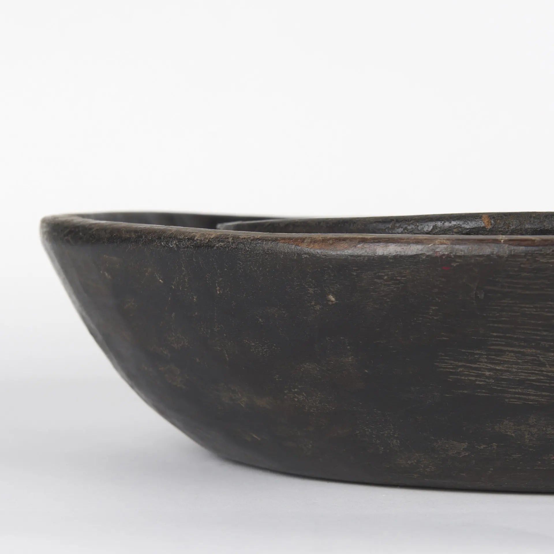 Set of Two Black Solid Wood Round Centerpiece Bowl Homeroots Kitchen & Dining
