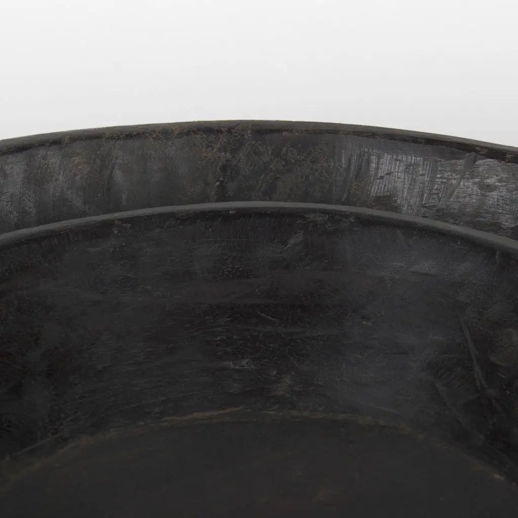 Set of Two Black Solid Wood Round Centerpiece Bowl Homeroots Kitchen & Dining