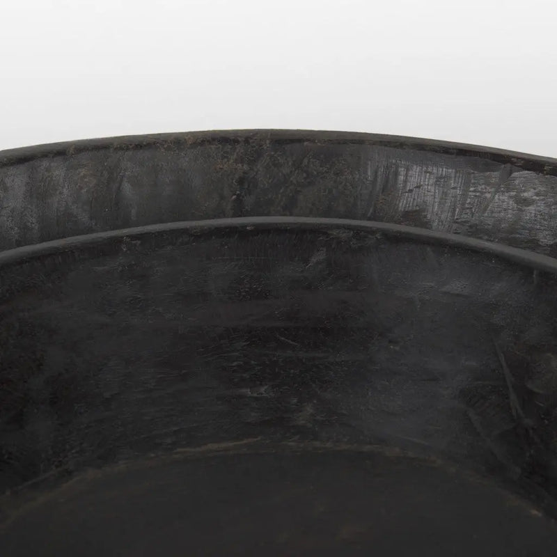 Set of Two Black Solid Wood Round Centerpiece Bowl Homeroots Kitchen & Dining