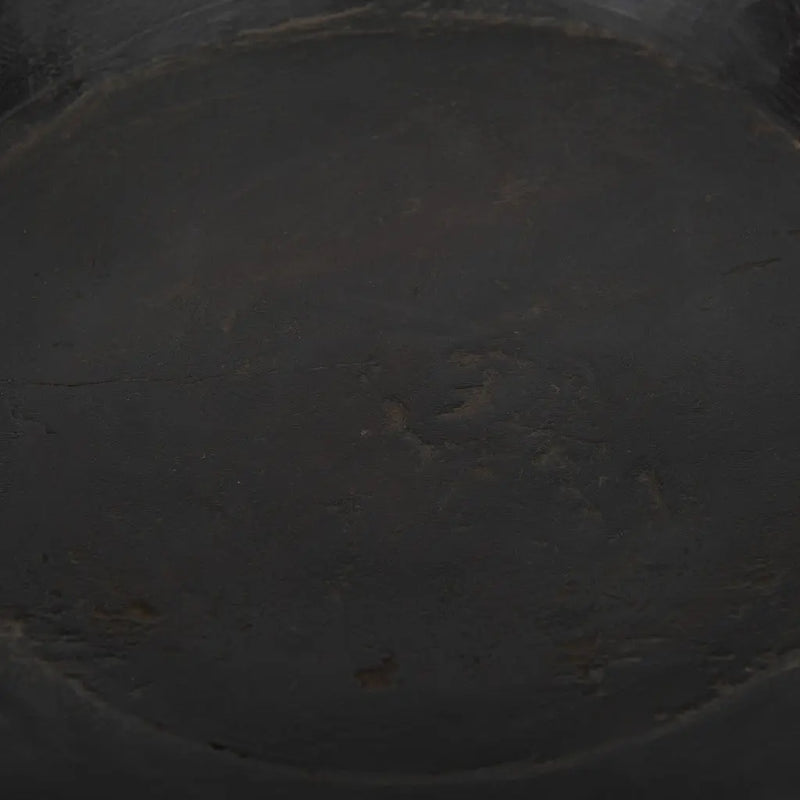 Set of Two Black Solid Wood Round Centerpiece Bowl Homeroots Kitchen & Dining