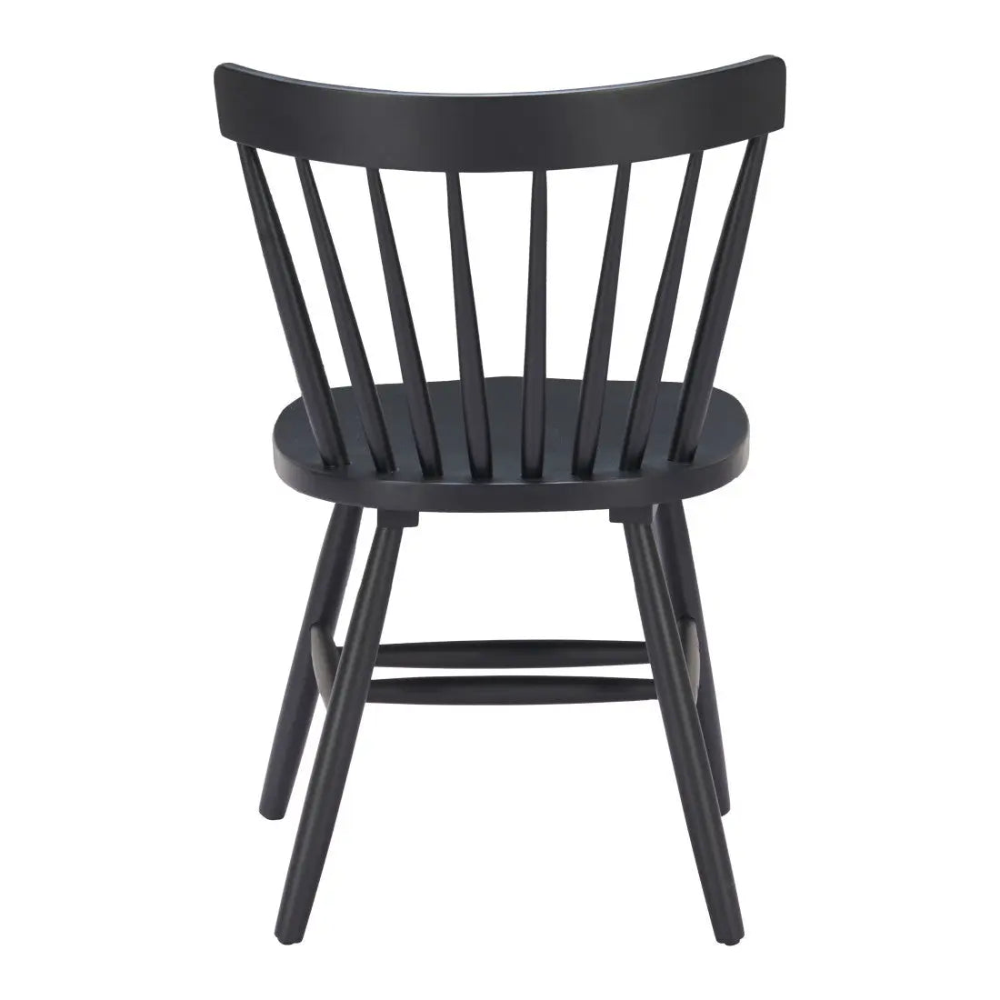 Set of Two Black Solid Wood Slat Back Dining Side Chairs Homeroots Kitchen & Dining