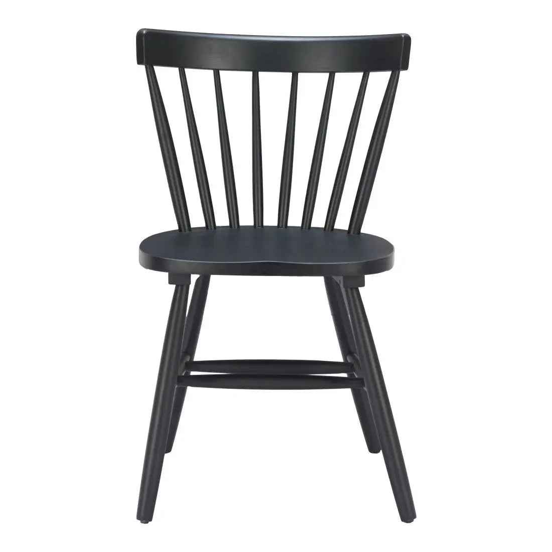Set of Two Black Solid Wood Slat Back Dining Side Chairs Homeroots Kitchen & Dining