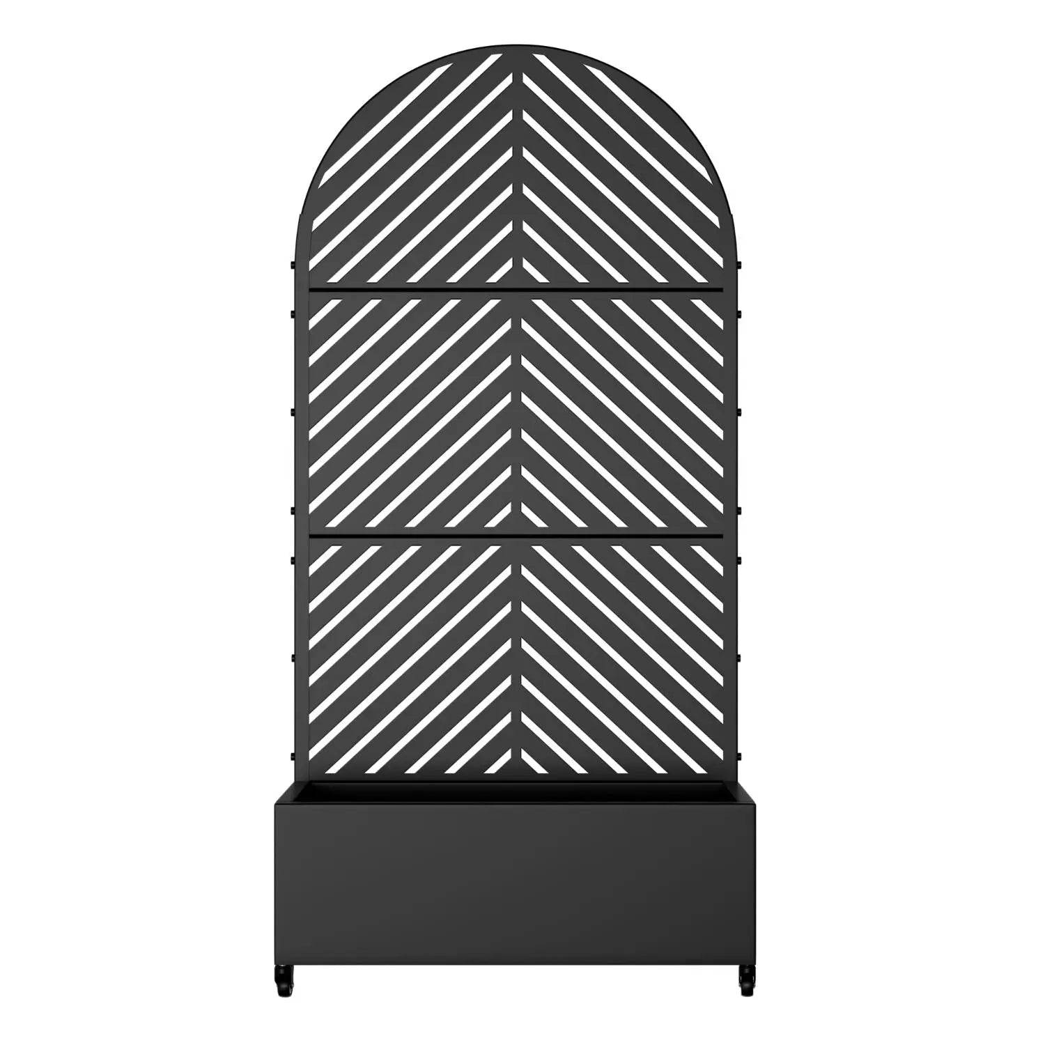 Set of Two Black Striped Galvanized Metal Oval Planter Box Homeroots Outdoor