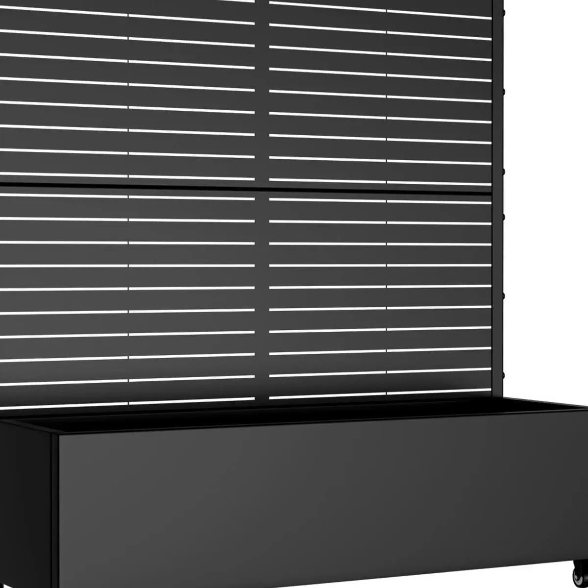 Set of Two Black Striped Galvanized Metal Rectangular Planter Box Homeroots Outdoor