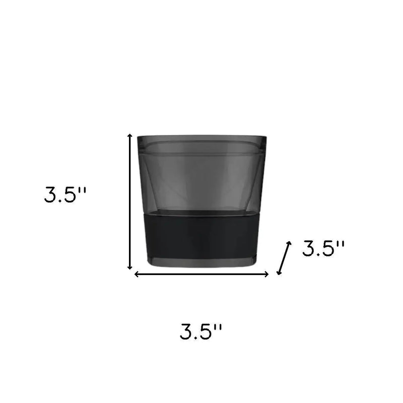 Set of Two Black Tritan Plastic Straight Shape Stemless Whiskey Glass Homeroots Kitchen & Dining