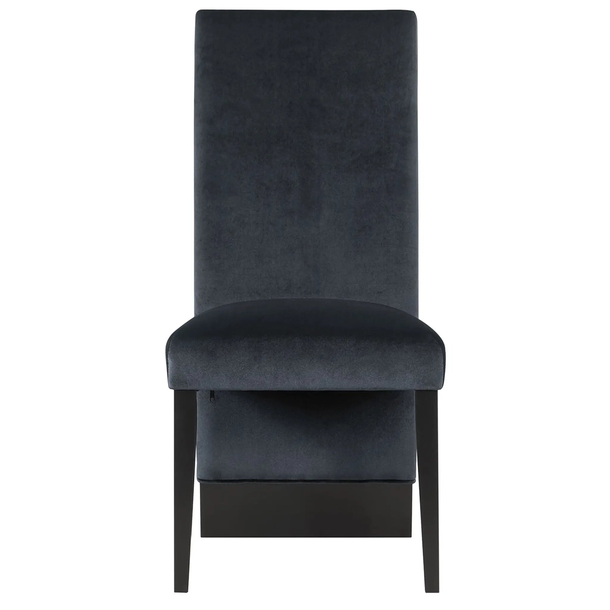 Set of Two Black Upholstered Velvet Dining Side Chairs Homeroots Kitchen & Dining