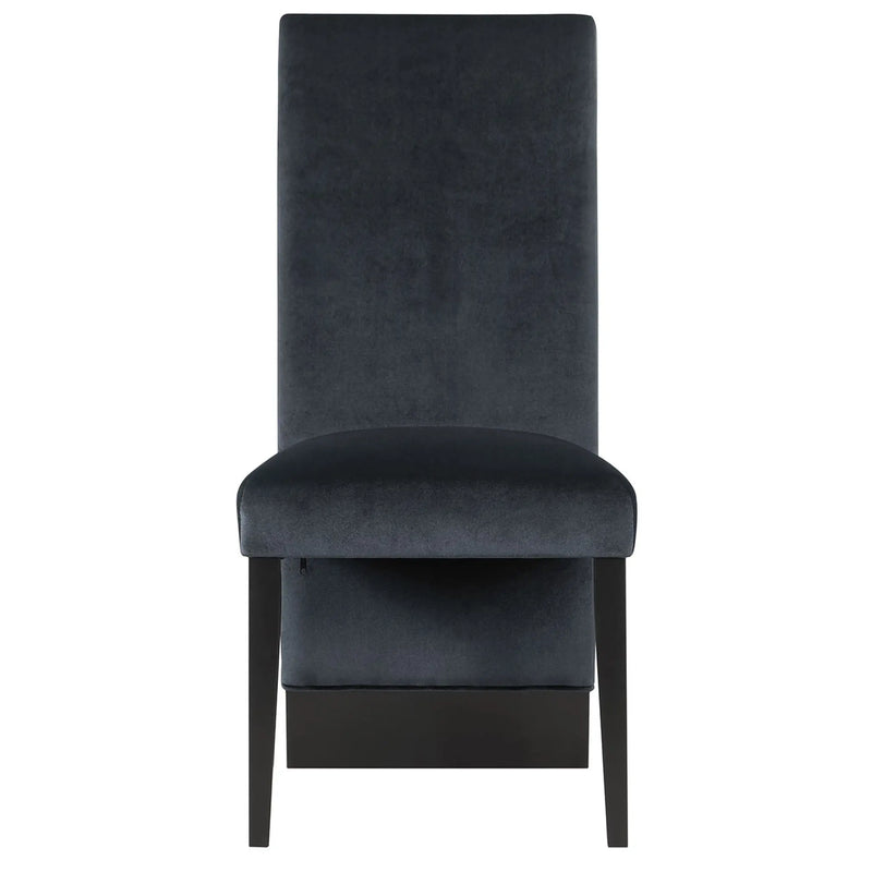 Set of Two Black Upholstered Velvet Dining Side Chairs Homeroots Kitchen & Dining