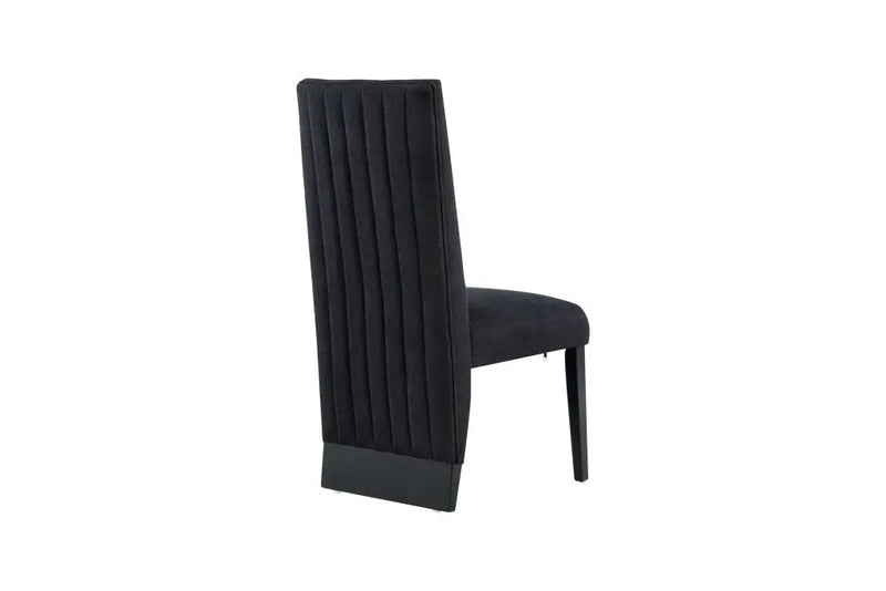 Set of Two Black Upholstered Velvet Dining Side Chairs Homeroots Kitchen & Dining