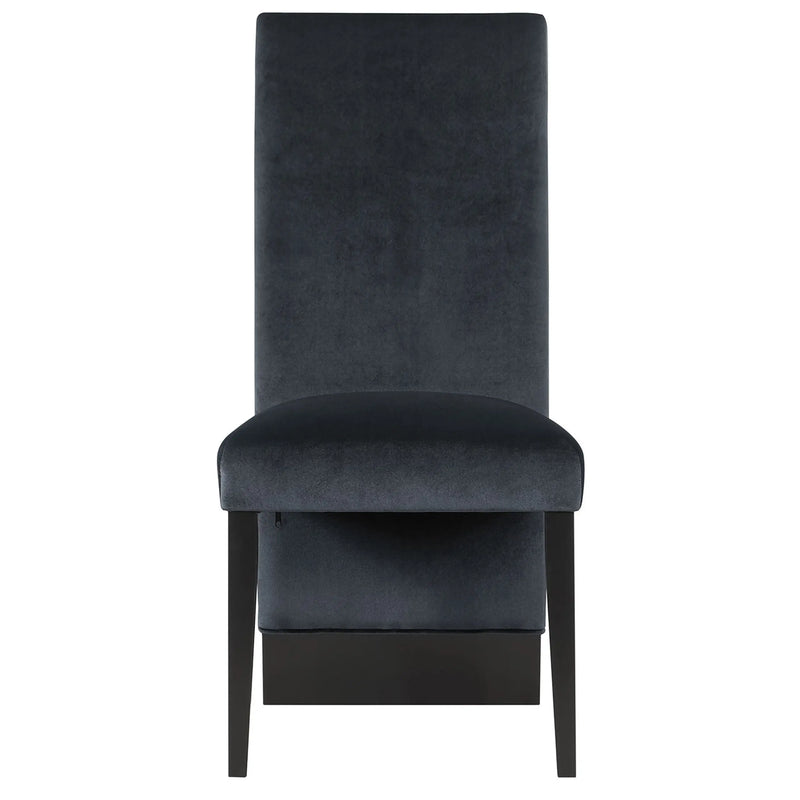 Set of Two Black Upholstered Velvet Dining Side Chairs Homeroots Kitchen & Dining