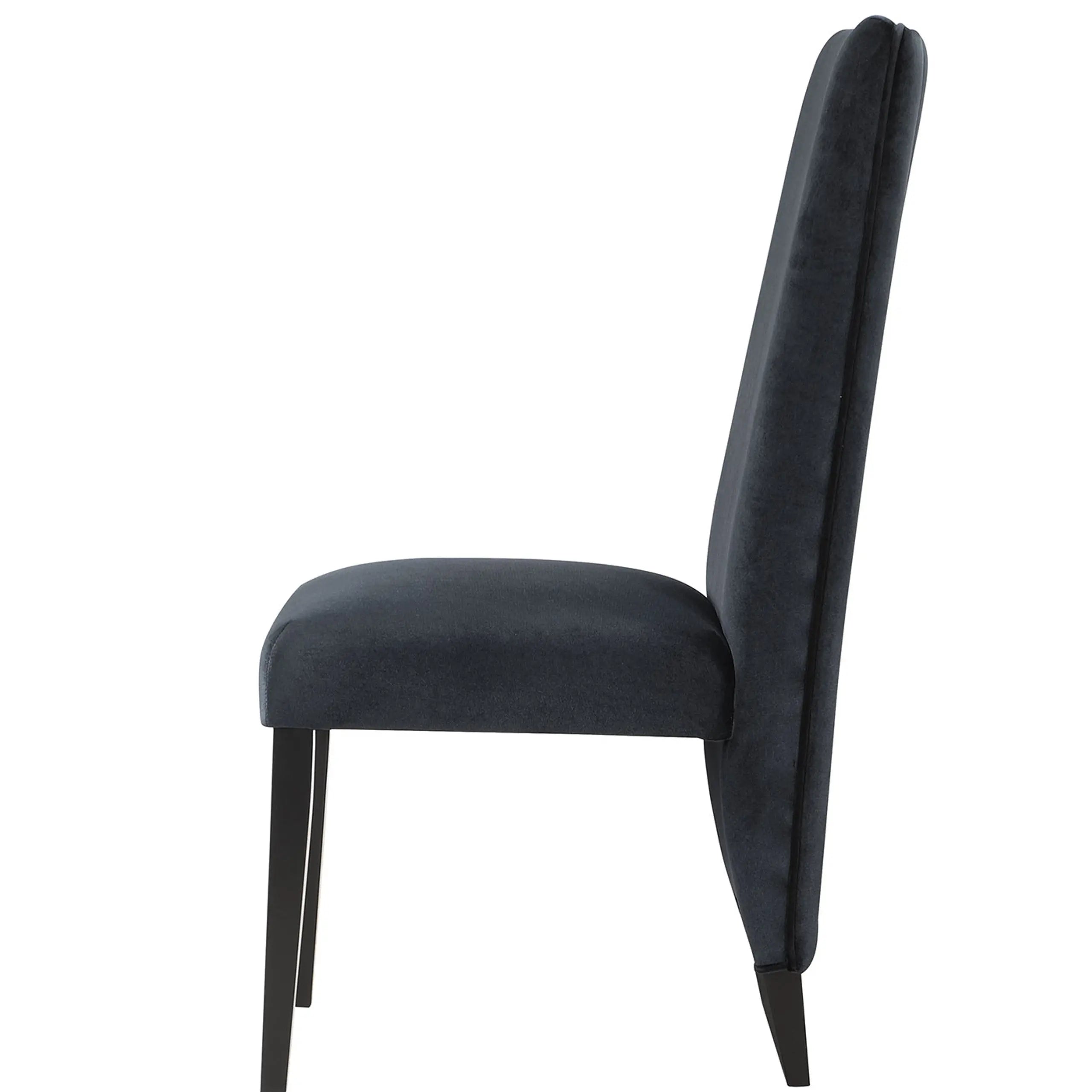 Set of Two Black Upholstered Velvet Dining Side Chairs Homeroots Kitchen & Dining