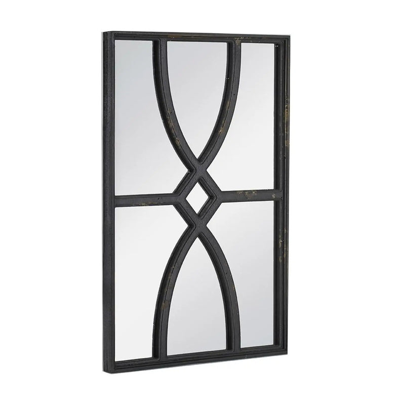 Set of Two Black Wood Framed Accent Mirror Homeroots Bed & Bath