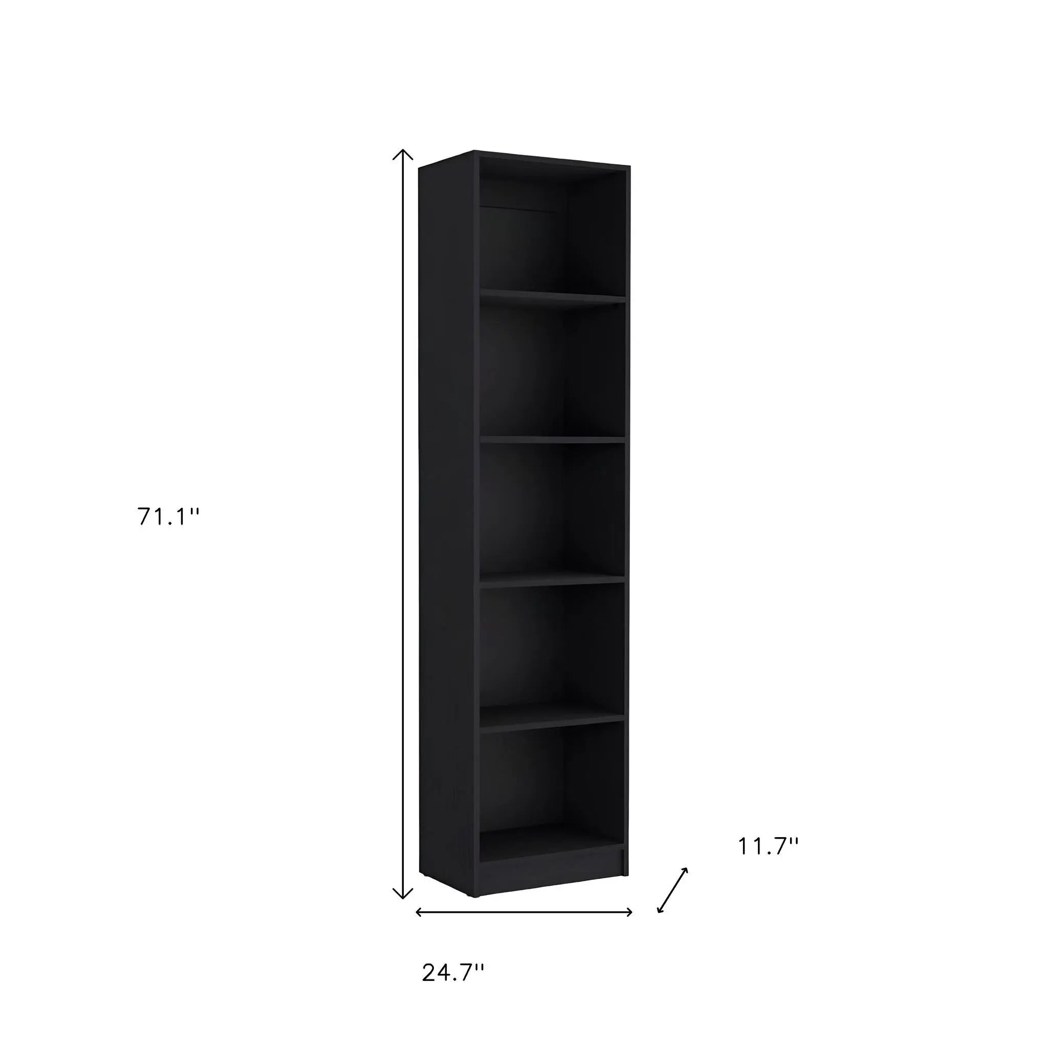 Set of Two Black Wood Multi Tier Bookcases Homeroots Office