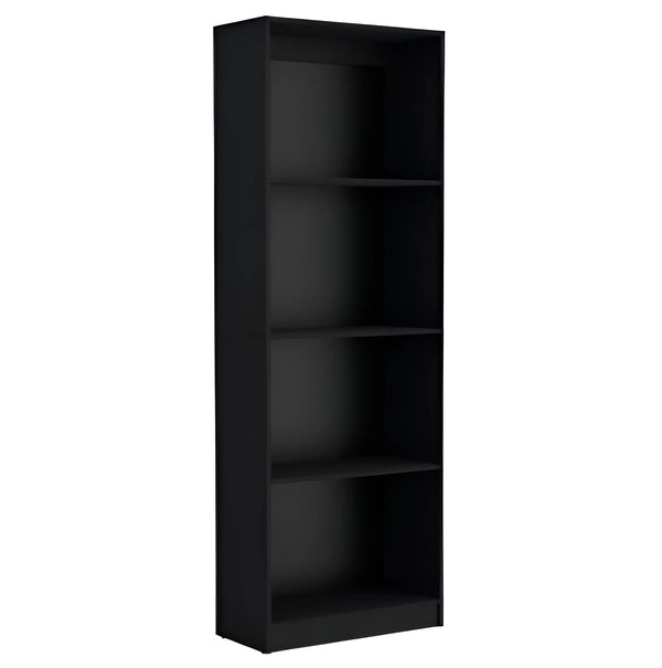 Set of Two Black Wood Multi Tier Bookcases Homeroots Office