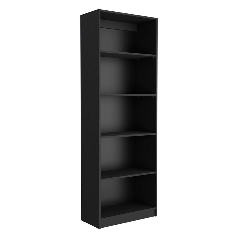 Set of Two Black Wood Multi Tier Bookcases Homeroots Office