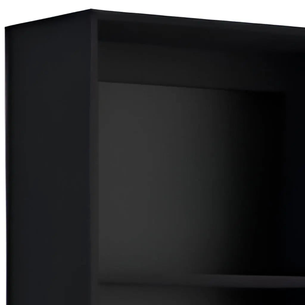 Set of Two Black Wood Multi Tier Bookcases Homeroots Office