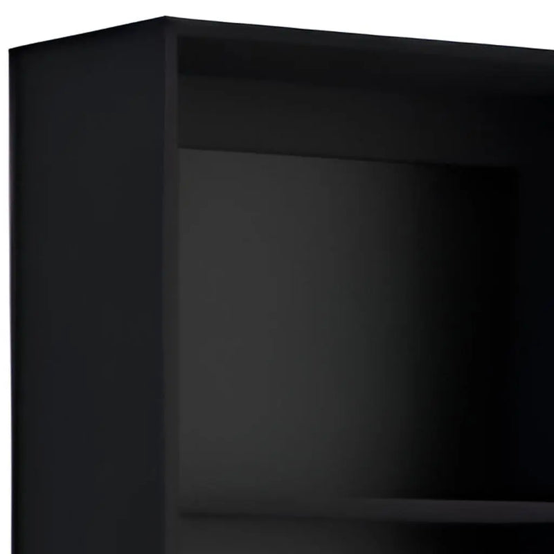Set of Two Black Wood Multi Tier Bookcases Homeroots Office