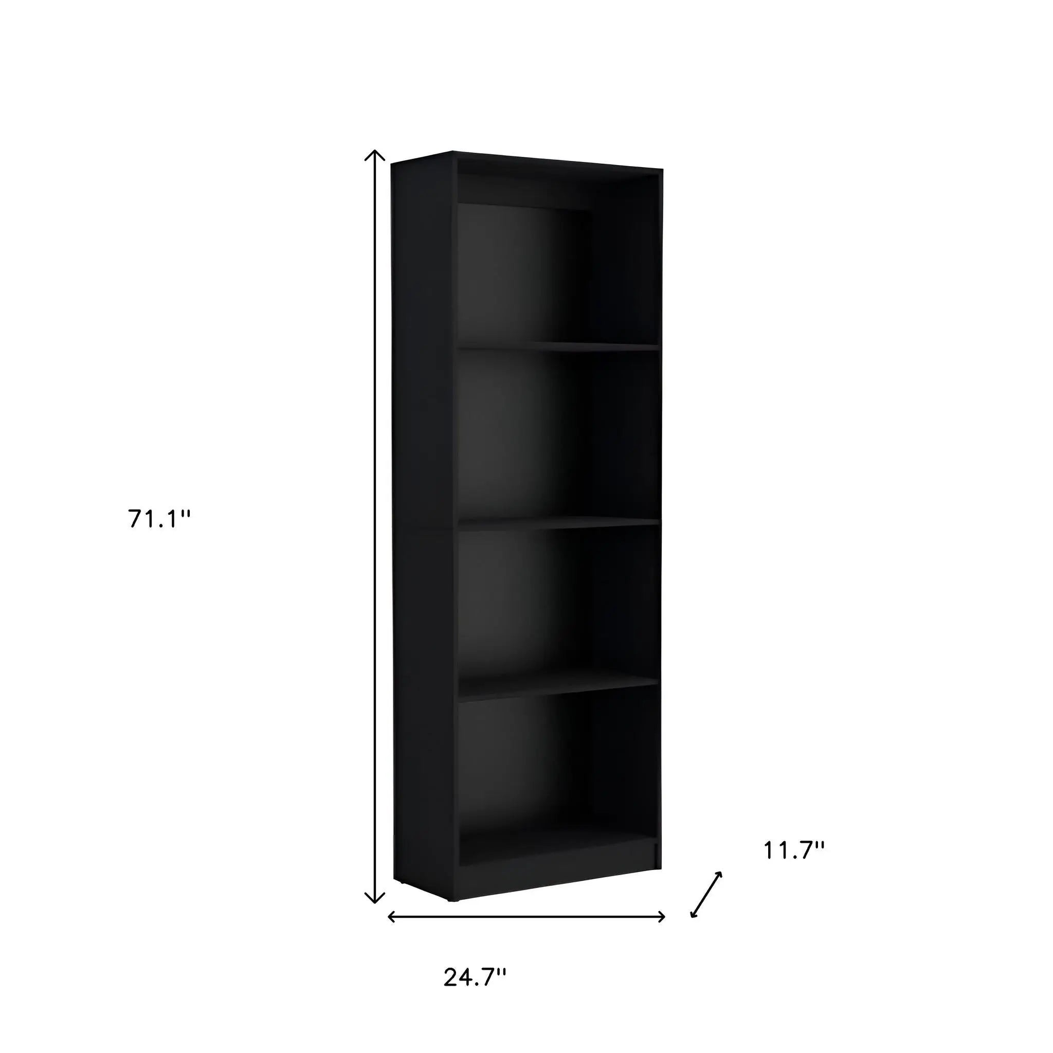 Set of Two Black Wood Multi Tier Bookcases Homeroots Office
