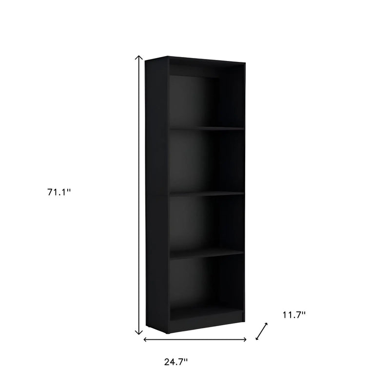 Set of Two Black Wood Multi Tier Bookcases Homeroots Office