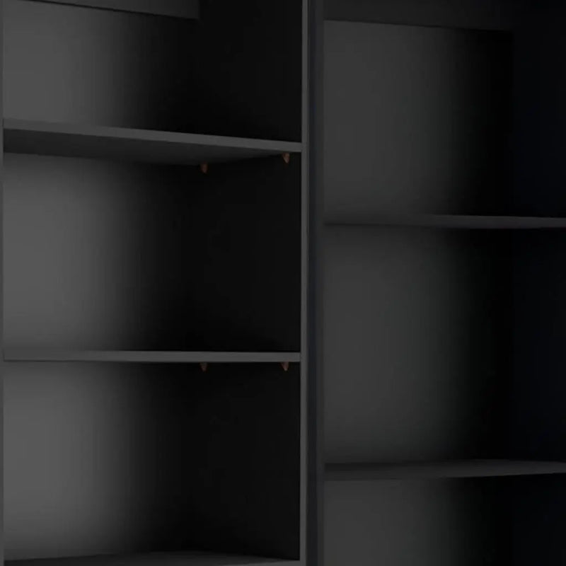 Set of Two Black Wood Multi Tier Bookcases Homeroots Office