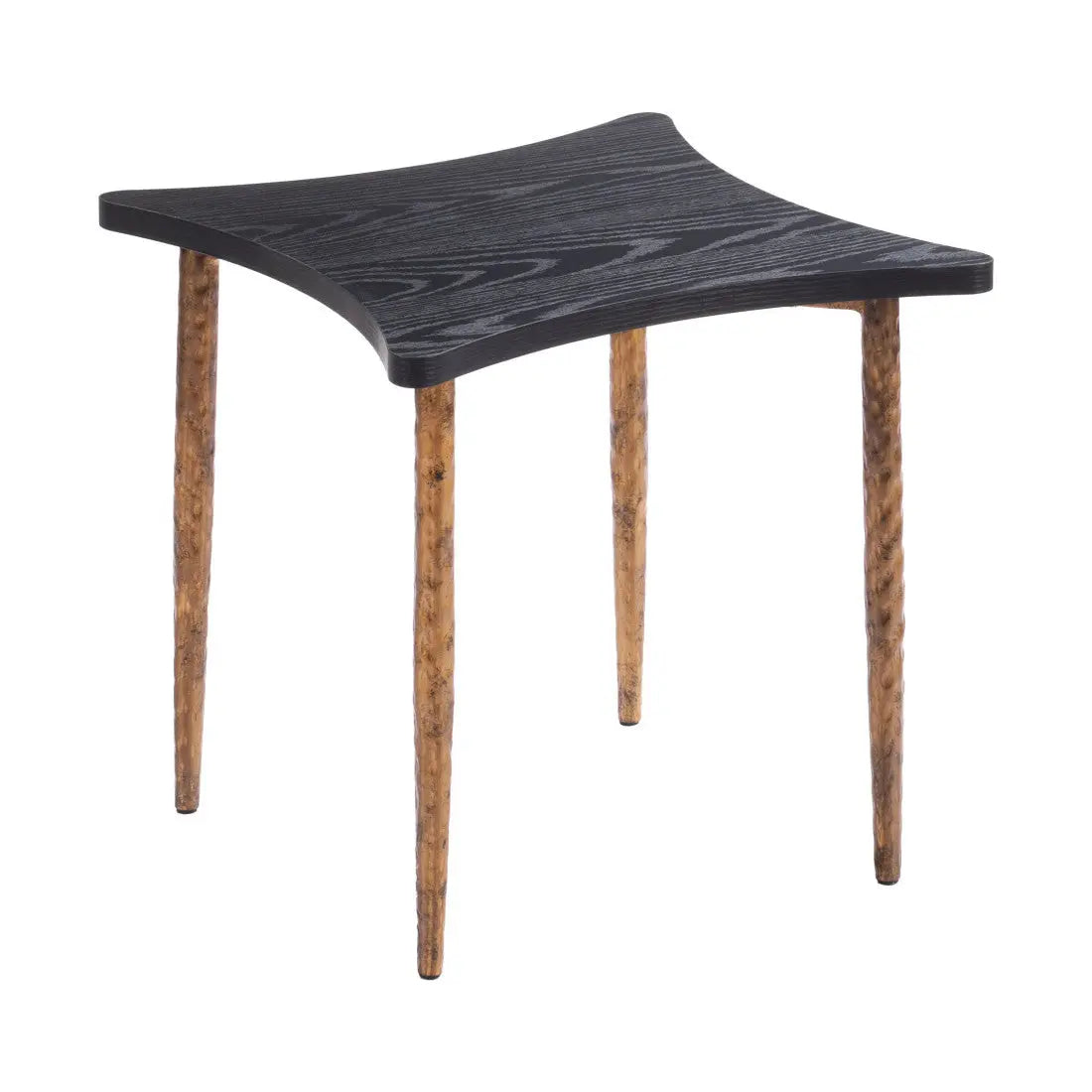 Set of Two Black and Bronze Wood and Steel Free Form Coffee And End Table Homeroots Living Room