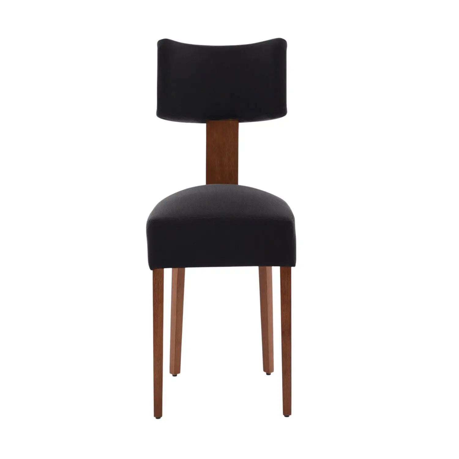 Set of Two Black and Brown Linen Dining Side Chairs Homeroots Kitchen & Dining