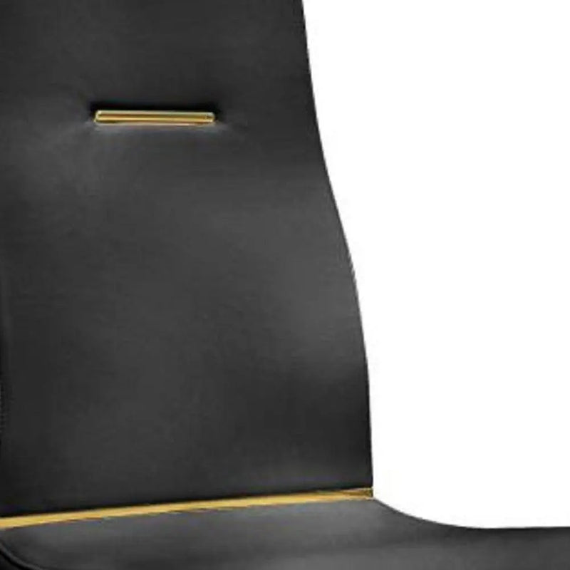 Set of Two Black and Gold Faux Leather Dining Side Chairs Homeroots Kitchen & Dining