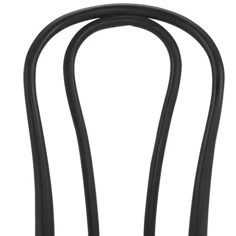 Set of Two Black and Natural Solid Wood And Rattan Curved Back Dining Side Chairs Homeroots Kitchen & Dining